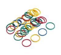sourcing map 100 Pack Rubber Band Stretchable Rubber Elastic Band Multicolor 19mm x 1.4mm Hair Rubber Bands for Home Office Hair Dressing Making-up Package