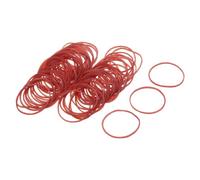 sourcing map 100 Pack Rubber Band Stretchable Rubber Elastic Band Red 40mm x 1mm Hair Rubber Bands for Home Office