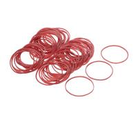 sourcing map 100 Pack Rubber Band Stretchable Rubber Elastic Band Red 50mm x 1.4mm Hair Rubber Bands for Home Office
