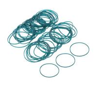 sourcing map 100 Pack Rubber Band Stretchable Rubber Elastic Band Transparent Blue 50mm x 1.4mm Hair Rubber Bands for Home Office Hair Dressing Making-up Package