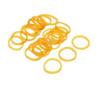 sourcing map 100 Pack Rubber Band Stretchable Rubber Elastic Band Yellow 15mm x 1.4mm Hair Rubber Bands for Home Office Hair Dressing Making-up Package