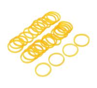 sourcing map 100 Pack Rubber Band Stretchable Rubber Elastic Band Yellow 19mm x 1.4mm Hair Rubber Bands for Home Office Hair Dressing Making-up Package