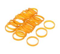 sourcing map 100 Pack Rubber Band Stretchable Rubber Elastic Band Yellow 25mm x 4mm Hair Rubber Bands for Home Office Hair Dressing Making-up Package