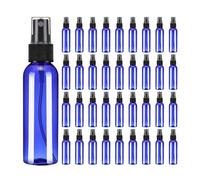 sourcing map 100 Pack Spray Bottles, 2 Oz/60ML Reusable Clear Empty Mist Plastic Mini Travel Bottle Set,Small Refillable Liquid Containers for Household Use, Essential Oil(Blue Black)