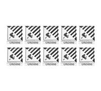 sourcing map 100 Pack UN3090 Battery Stickers Caution Warning Labels for Battery Transport Handling Warning Black White
