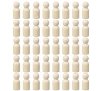 sourcing map 100 Pack Wood Peg, 1.5 Inch Boy-Shape Wooden Peg People, Unfinished Wooden Peg People Bodies Figures for DIY Art Craft Painting