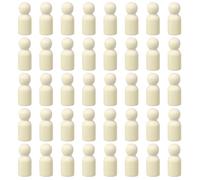 sourcing map 100 Pack Wood Peg, 1.5 Inch Girl-Shape Wooden Peg People, Unfinished Wooden Peg People Bodies Figures for DIY Art Craft Painting
