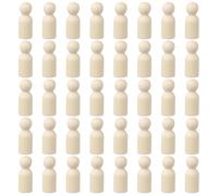 sourcing map 100 Pack Wood Peg, 2 Inch Boy-Shape Wooden Peg People, Unfinished Wooden Peg People Bodies Figures for DIY Art Craft Painting