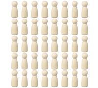 sourcing map 100 Pack Wood Peg, 2 Inch Girl-Shape Wooden Peg People, Unfinished Wooden Peg People Bodies Figures for DIY Art Craft Painting