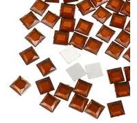 sourcing map 100 Pcs 10mm Flat Back Acrylic Square Gems Dark Brown