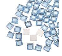 sourcing map 100 Pcs 10mm Flat Back Acrylic Square Gems Light Blue