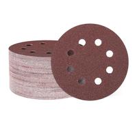 sourcing map 100 Pcs 125mm (5 Inch) Sanding Discs, 40 Grit Hook and Loop Sandpaper, 8-Hole Aluminum Oxide Orbital Sander Sandpaper for Woodworking Automotive Metal Polishing, Red