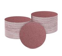 sourcing map 100 Pcs 150mm 6 Inch Sanding Discs, 40 Grit Hook and Loop Sandpaper, No-Hole Aluminum Oxide Orbital Sander Sandpaper for Woodworking Automotive Metal Polishing, Red