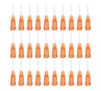 sourcing map 100 Pcs 15G Plastic Dispensing Needles With Luer Lock, 1/2" PTFE Needle Tube PP Heat-Resistant Plastic Blunt Tip for Liquid Glue Gun, Amber