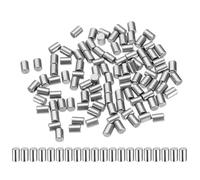 sourcing map 100 Pcs 2mm x 3mm Dowel Pins Bearing Steel Cylindrical Dowel Pins Shelf Support Peg Pin Rod Fasten Elements Metal Shelf Pegs +/-0.02mm Diameter Tolerance, Silver Tone