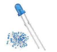 sourcing map 100 Pcs 3mm Blue LED Diode Lights Round Transparent DC 3V High Brightness Lighting Bulb Lamps for Electronics Components Light Emitting Diodes(Blinking Blue)