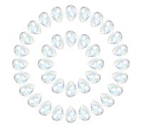 sourcing map 100 Pcs 4 x 6mm Teardrop Rhinestones Pointed Back Glass Rhinestone Crystal Beads Gems for Crafts DIY Dress Jewelry Shoes Sewing Art Embellishments, White