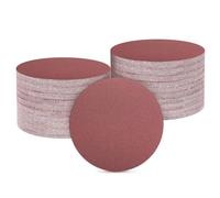 sourcing map 100 Pcs 50mm 2 Inch Sanding Discs, 150 Grit Hook and Loop Sandpaper, No-Hole Aluminum Oxide Orbital Sander Sandpaper for Woodworking Automotive Metal Polishing, Red