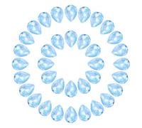 sourcing map 100 Pcs 6 x 8mm Teardrop Rhinestones Pointed Back Crystal Rhinestone Crystal Beads Gems for Crafts DIY Dress Jewelry Shoes Sewing Art Embellishments, Light Blue