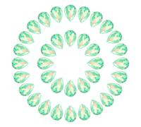 sourcing map 100 Pcs 6 x 8mm Teardrop Rhinestones Pointed Back Crystal Rhinestone Crystal Beads Gems for Crafts DIY Dress Jewelry Shoes Sewing Art Embellishments, Fruit Green