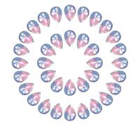 sourcing map 100 Pcs 6 x 8mm Teardrop Rhinestones Pointed Back Glass Rhinestone Crystal Beads Gems for Crafts DIY Dress Jewelry Shoes Sewing Art Embellishments, Gray Blue