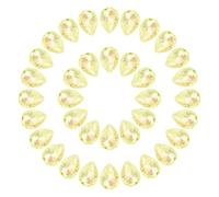 sourcing map 100 Pcs 7 x 10mm Teardrop Rhinestones Pointed Back Crystal Rhinestone Crystal Beads Gems for Crafts DIY Dress Jewelry Shoes Sewing Art Embellishments, Light Yellow