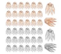 sourcing map 100 Pcs 8x10 mm Pendant Beads Caps, Hollow Cone Bead End Spacers Jewelry Making Supplies Charm for DIY Bracelet Earring Necklace Accessory (White Silver/Light Gold)