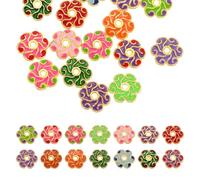 sourcing map 100 Pcs 8x2 mm Flower Beads Caps, Enamel Little Floral Bead End Spacers Jewelry Making Supplies Charm for DIY Bracelet Earring Necklace Hair Pin Accessory (Mixed Colors)