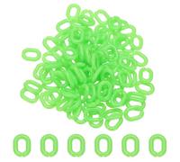 sourcing map 100 Pcs Acrylic Linking Rings, 20mm Oval Linking Chain Quick Link Open Connectors for Chain Making Jewelry Bracelet Necklace Bags DIY Craft Accessory, Bright Green