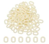 sourcing map 100 Pcs Acrylic Linking Rings, 20mm Oval Linking Chain Quick Link Open Connectors for Chain Making Jewelry Bracelet Necklace Bags DIY Craft Accessory, Light White