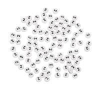 sourcing map 100 Pcs Acrylic Number Beads, 4x7mm White Round Number 2 Beads Plastic Spacer Beads for Jewelry Making Bracelets Necklaces Keychain