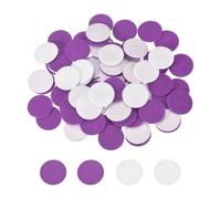 sourcing map 100 Pcs Adhesive Felt Circles, 12mm Round Pre Cut Craft Circle Stickers Self-Adhesive Felt Fabric Pads for DIY Projects Sewing Handcraft, Light Purple/White