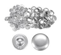 Sourcing Map 100 Pcs Aluminium Button Blanks 40L(25.4mm/1") Silver Round Sewing Buttons