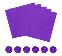 sourcing map 100 Pcs Aluminum Foil Candy Wrappers, 4 x 4 Inch Square Chocolate Wrappers, Glossy Texture Packaging Wrapping Papers for Caramel Candies Decoration, Purple