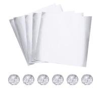 sourcing map 100 Pcs Aluminum Foil Candy Wrappers, 5 x 5 Inch Square Chocolate Wrappers, Glossy Texture Packaging Wrapping Papers for Caramel Candies Decoration, Silver Tone