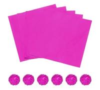 sourcing map 100 Pcs Aluminum Foil Candy Wrappers, 6 x 6 Inch Square Chocolate Wrappers, Glossy Texture Packaging Wrapping Papers for Caramel Candies Decoration, Rose Red