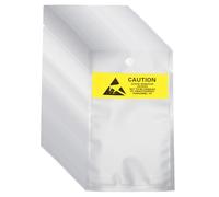 sourcing map 100 Pcs Anti Static Bags 3.1" x 5.3" Open Top with Hole ESD Shielding Bag with Labels for Hard Drive HDD SSD Electronic Device Motherboards, Silver