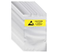 sourcing map 100 Pcs Anti Static Bags 3.5" x 6.3" Resealable ESD Shielding Bag with Labels for Hard Drive HDD SSD Electronic Device Motherboards, Silver