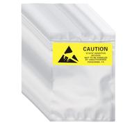 sourcing map 100 Pcs Anti Static Bags 4.1" x 5.9" Resealable ESD Shielding Bag with Labels for Hard Drive HDD SSD Electronic Device Motherboards, Silver