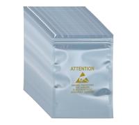 sourcing map 100 Pcs Anti Static Bags 5.1" x 7.5" Resealable ESD Shielding Bag with Labels for Hard Drive HDD SSD Electronic Device Motherboards, Silver Gray