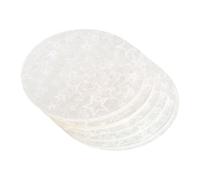 sourcing map 100 Pcs Badge Protective Film for 58mm/2.3in Badge Button Maker, 70mm/2.8in Badges Pin Glittering Film Clear Holographic Laminate Sheets for Button Maker, Pentagram Style