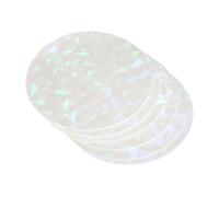 sourcing map 100 Pcs Badge Protective Film for 58mm/2.3in Badge Button Maker, 70mm/2.8in Badges Pin Glittering Film Clear Holographic Laminate Sheets for Button Maker, Broken Glass Style