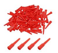 sourcing map 100 Pcs Blunt Tip Tapered Dispensing Needle, 12 Gauge TT Adhesive Dispensing Tip 1.26 Inch Plastic Tapered Pinhead for Refilling Liquid Inks Adhesives Glue, Bright Red