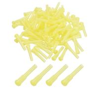 sourcing map 100 Pcs Blunt Tip Tapered Dispensing Needle, 8 Gauge TT Adhesive Dispensing Tip 1.26 Inch Plastic Tapered Pinhead for Refilling Liquid Inks Adhesives Glue, Yellow