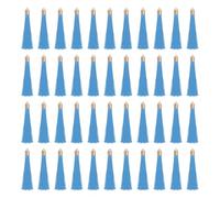 sourcing map 100 Pcs Bookmark Tassels with Gold Cap, 2.4" Polyester Silky Tassels Handmade Soft Tassel with Loop for Keychain Jewelry Making Graduation DIY Crafts, Bright Blue