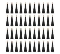 sourcing map 100 Pcs Bookmark Tassels with Gold Cap, 2.4" Polyester Silky Tassels Handmade Soft Tassel with Loop for Keychain Jewelry Making Graduation DIY Crafts, Black