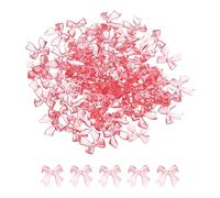 sourcing map 100 Pcs Bow Nail Charm, Cute Resin Bow Embellishments Mini 3D Clear Decoration Rhinestones Nail Art Supplies Phone Cases DIY Decoration for Women, Red
