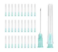 sourcing map 100 Pcs Dispensing Needle 21 Gauge 32 mm, Luer Lock Lab Dispensing Needle, Stainless Steel Tips for Laboratory Industrial Dispensing Refilling Inks Liquid Glue, (Light Green)