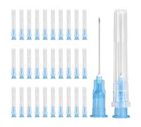 sourcing map 100 Pcs Dispensing Needle 23 Gauge 25 mm, Luer Lock Lab Dispensing Needle, Stainless Steel Tips for Laboratory Industrial Dispensing Refilling Inks Liquid Glue, (Blue)