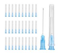 sourcing map 100 Pcs Dispensing Needle 23 Gauge 32 mm, Luer Lock Lab Dispensing Needle, Stainless Steel Tips for Laboratory Industrial Dispensing Refilling Inks Liquid Glue, (Blue)